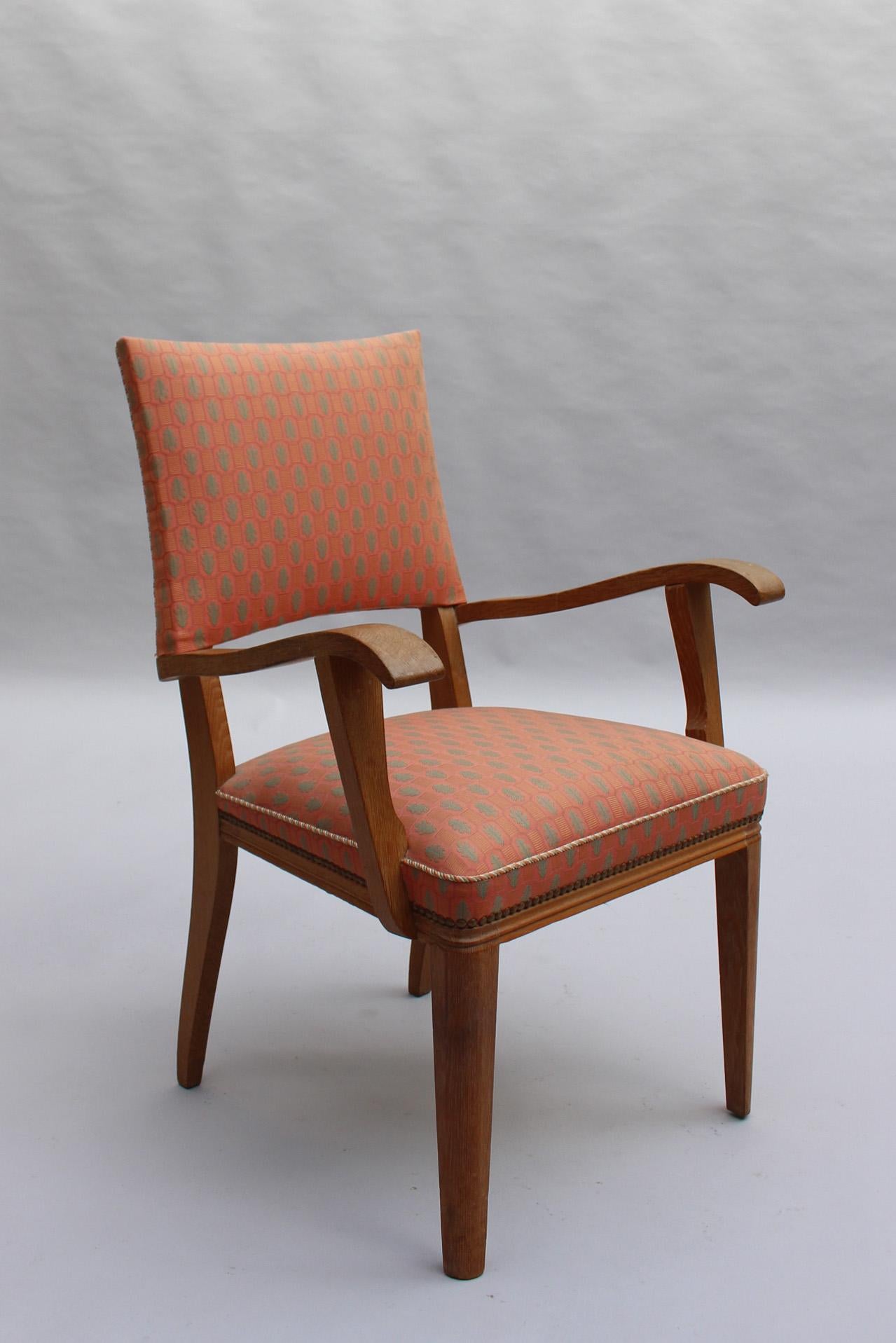 Mid-Century Modern Fine French 1950s Lime Oak Bridge Armchair For Sale