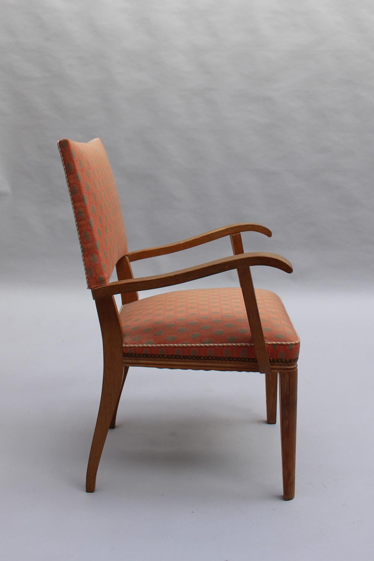 Fine French 1950s Lime Oak Bridge Armchair In Good Condition For Sale In Long Island City, NY
