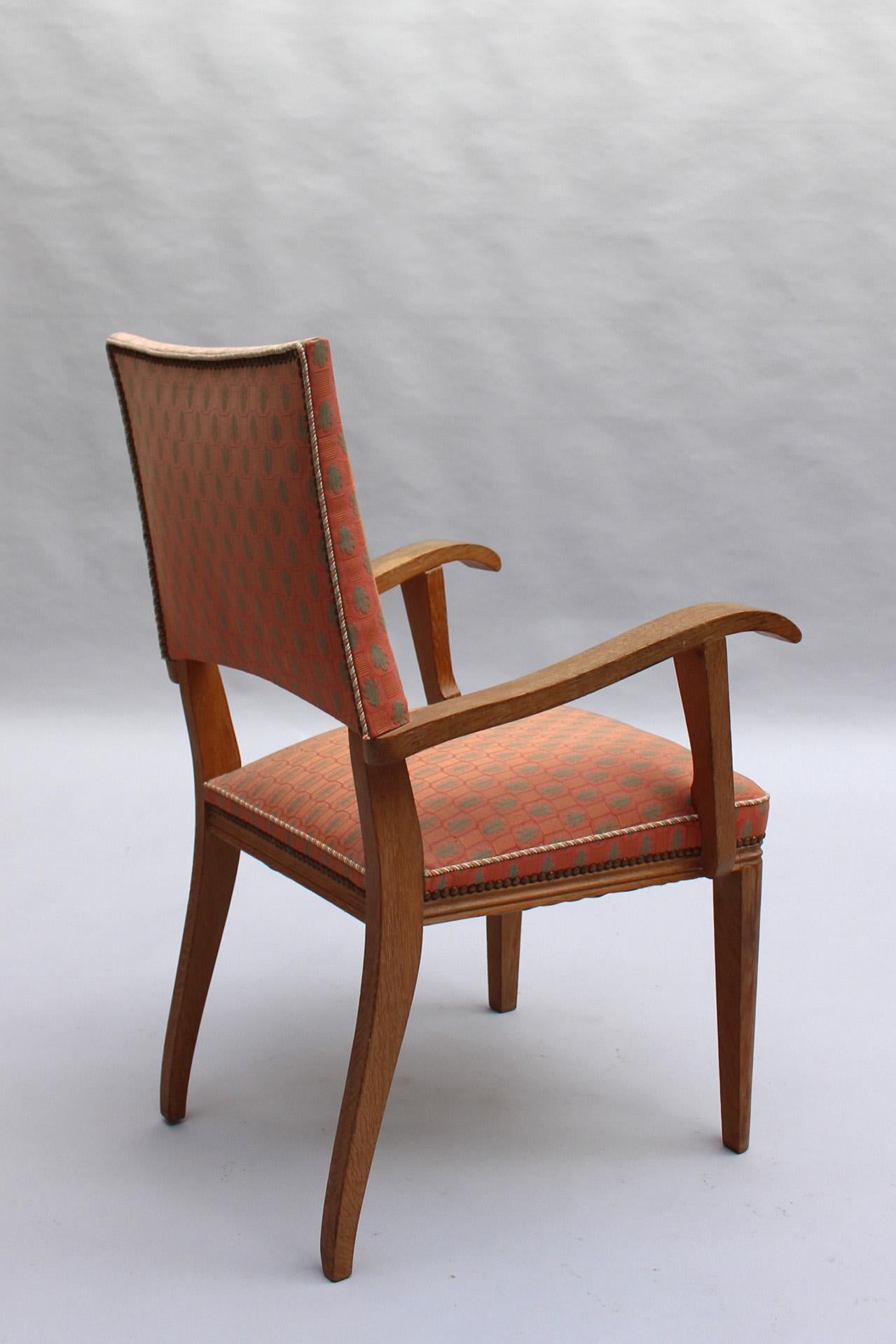 Mid-20th Century Fine French 1950s Lime Oak Bridge Armchair For Sale