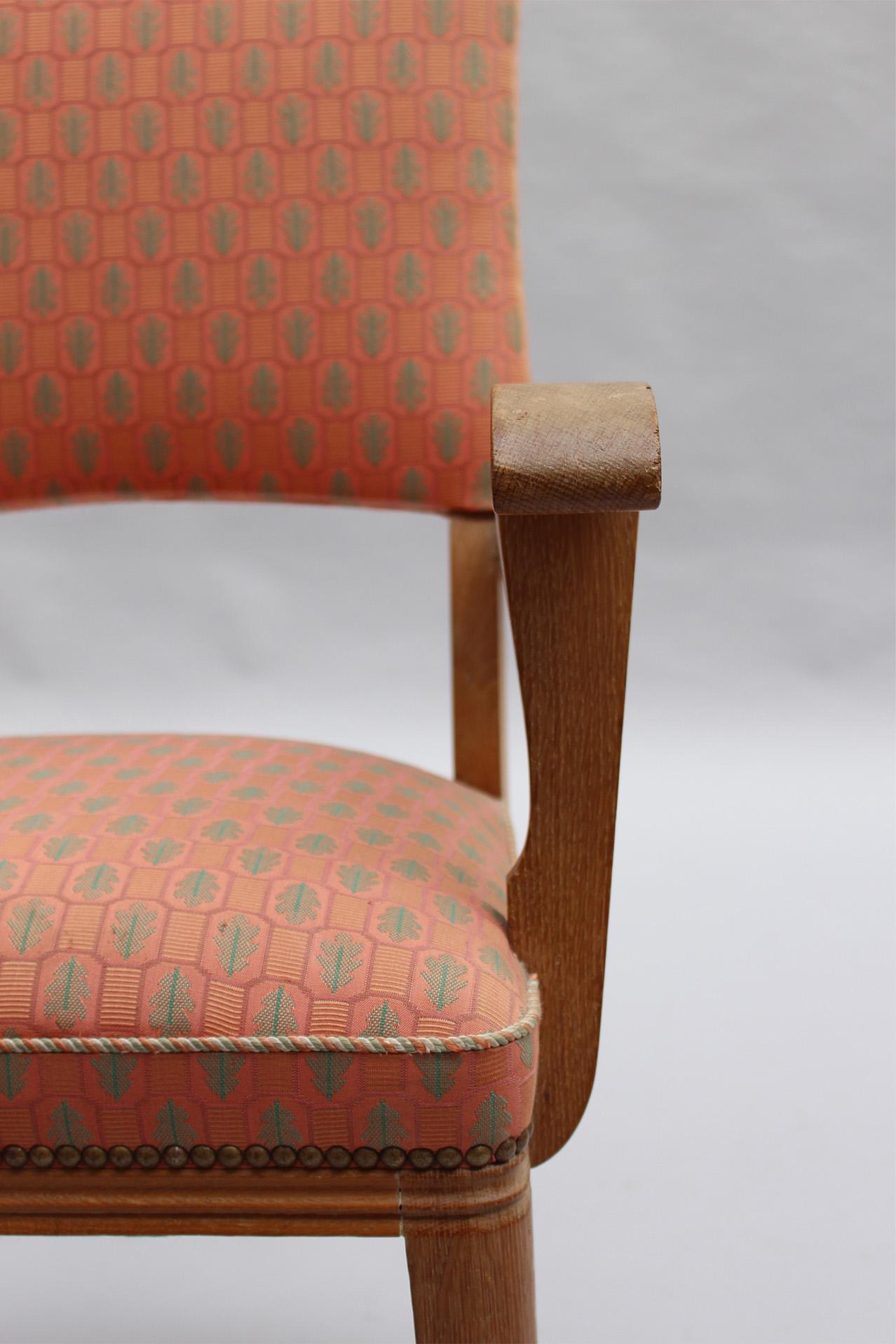Fine French 1950s Lime Oak Bridge Armchair For Sale 2