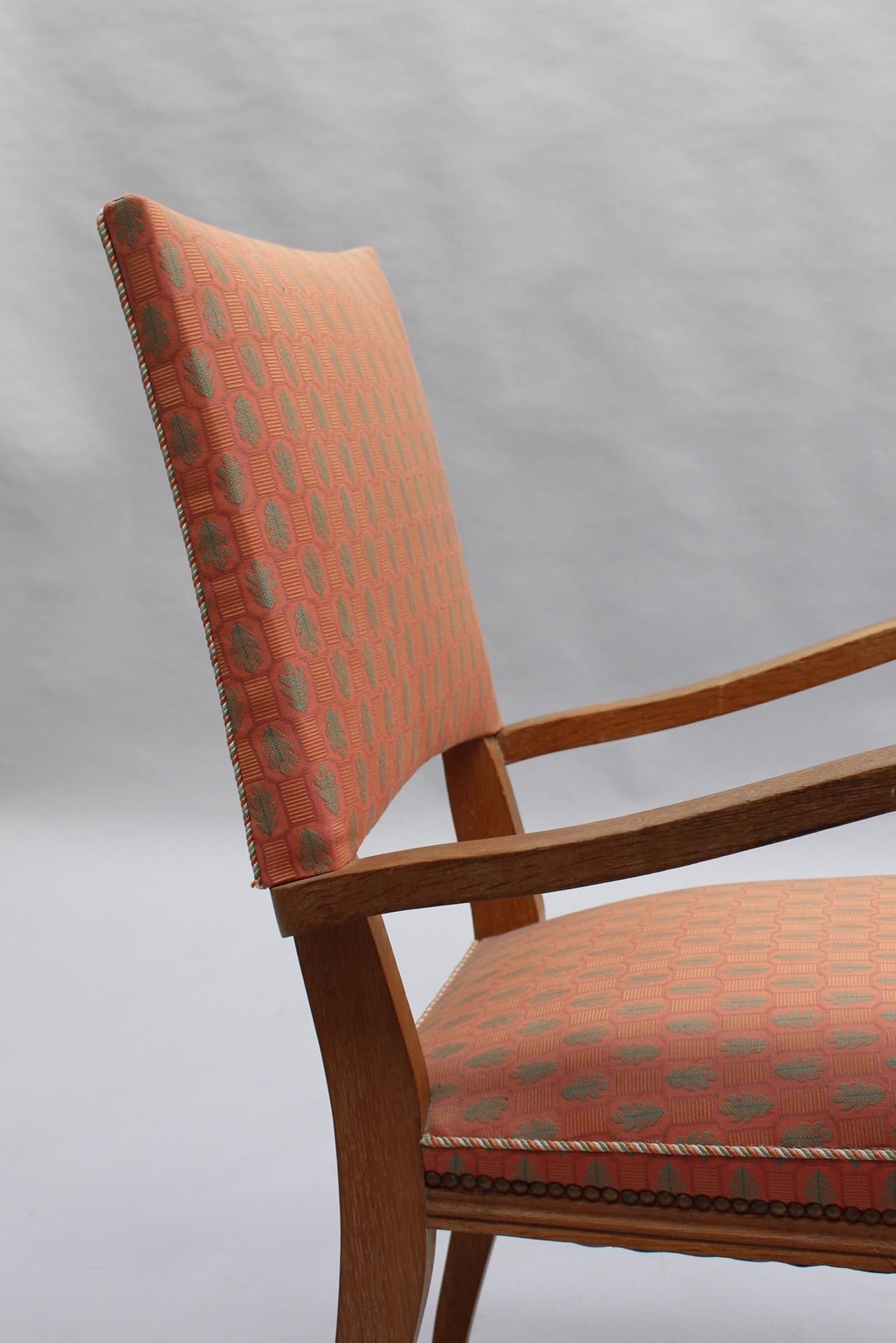 Fine French 1950s Lime Oak Bridge Armchair For Sale 3