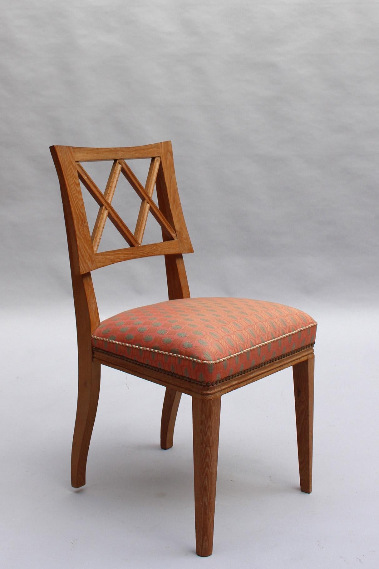 Art Deco Fine French 1950s Lime Oak Chair For Sale