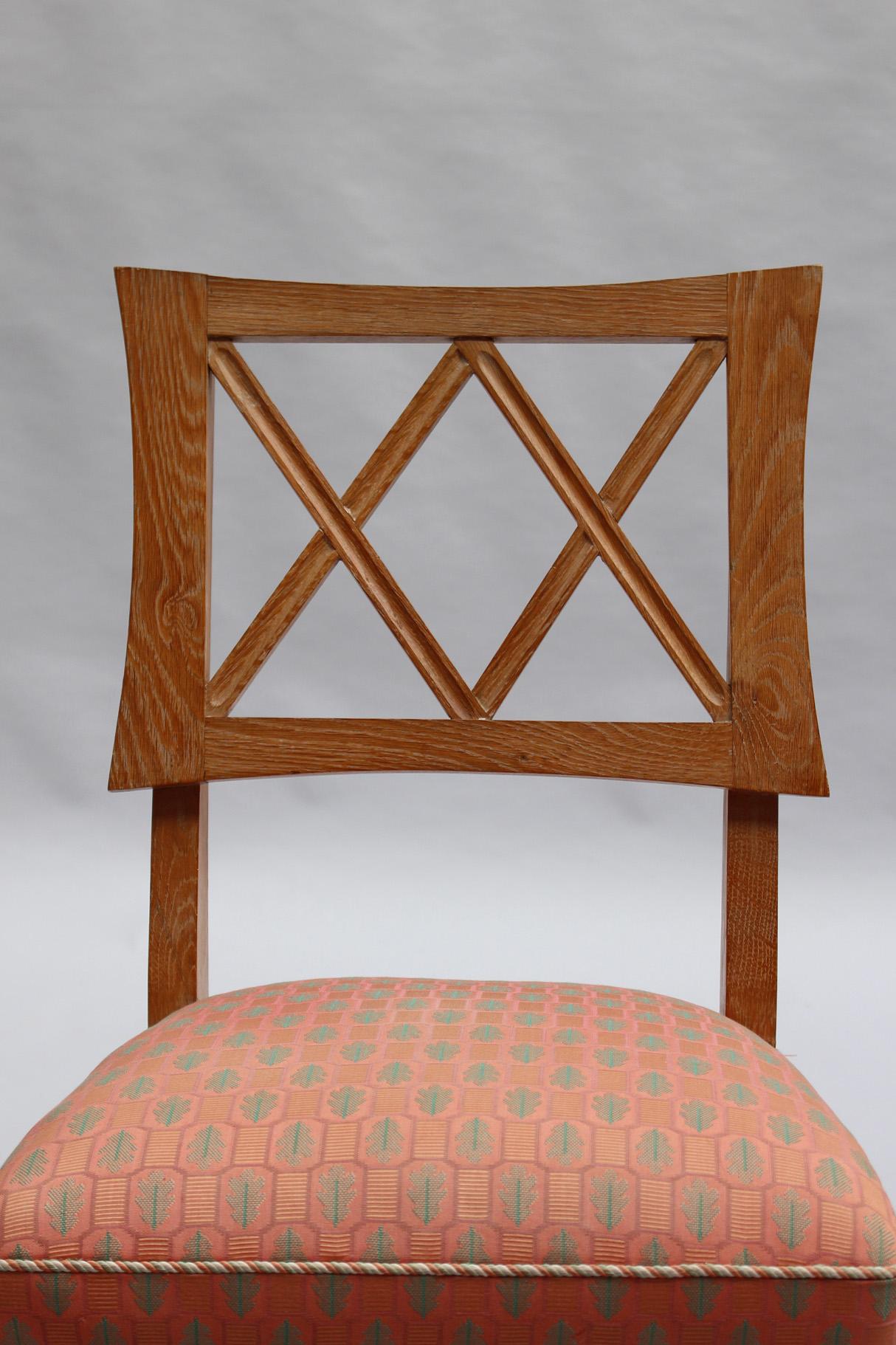 Fine French 1950s Lime Oak Chair For Sale 1