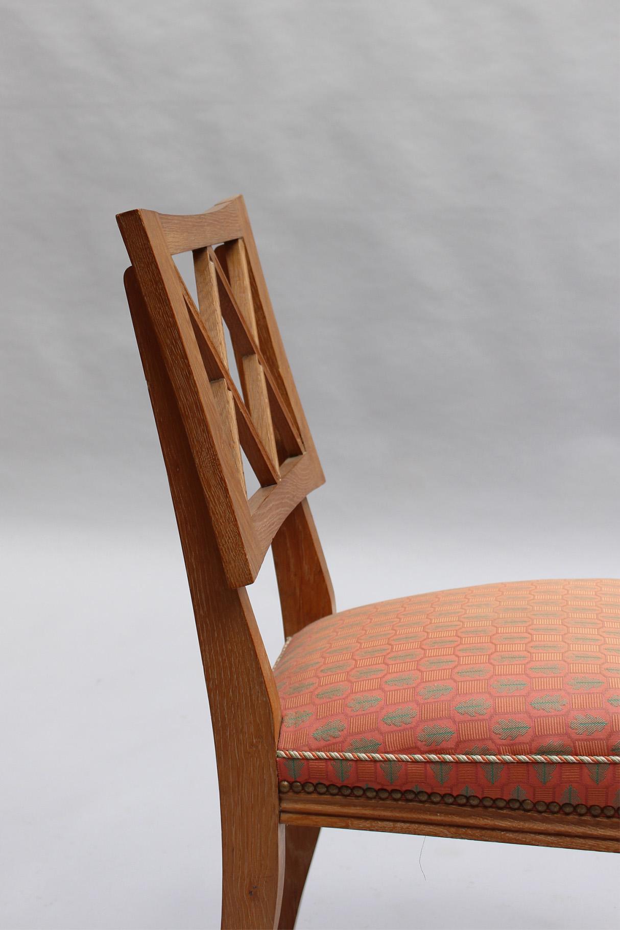 Fine French 1950s Lime Oak Chair For Sale 2