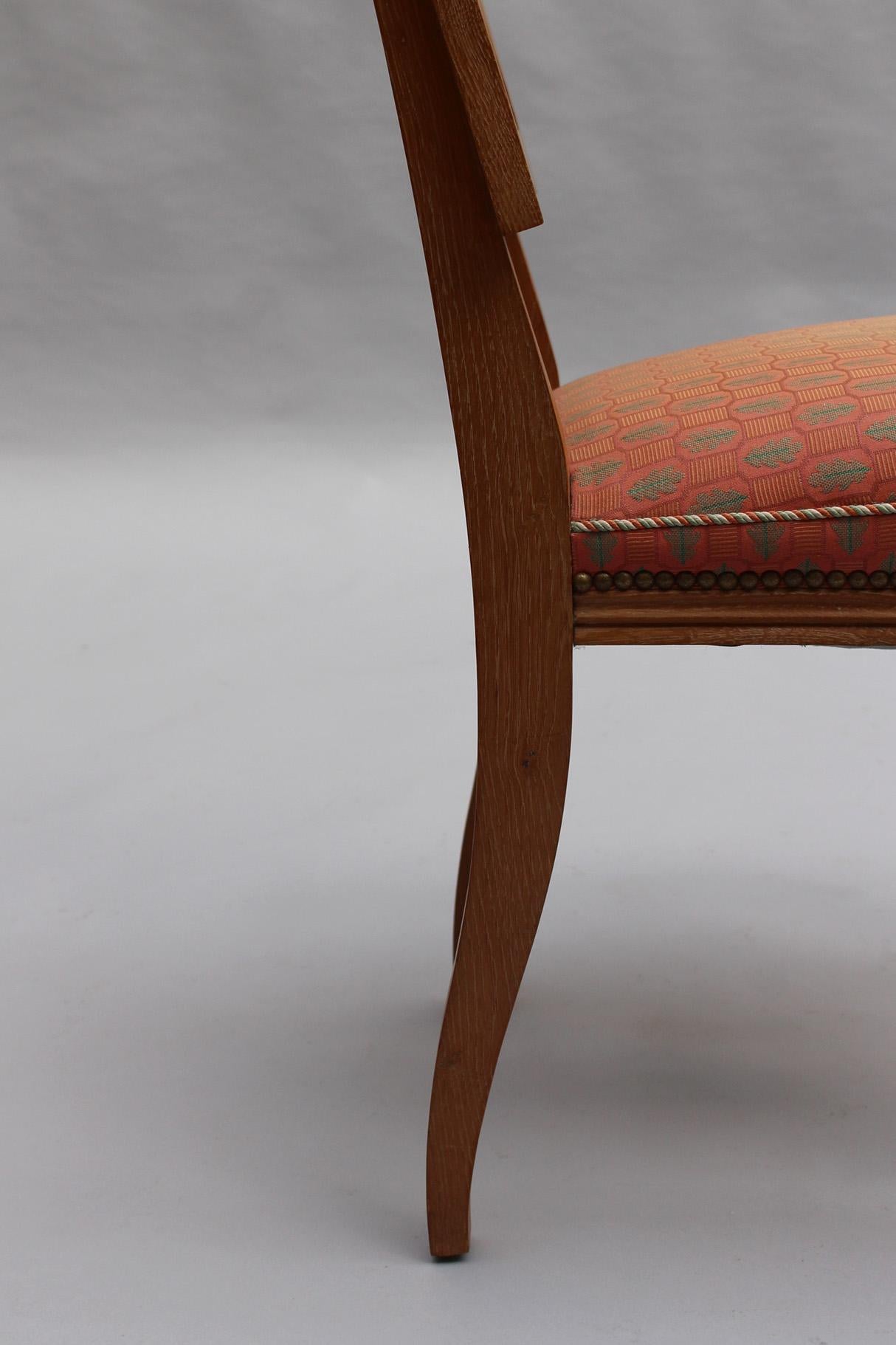 Fine French 1950s Lime Oak Chair For Sale 3