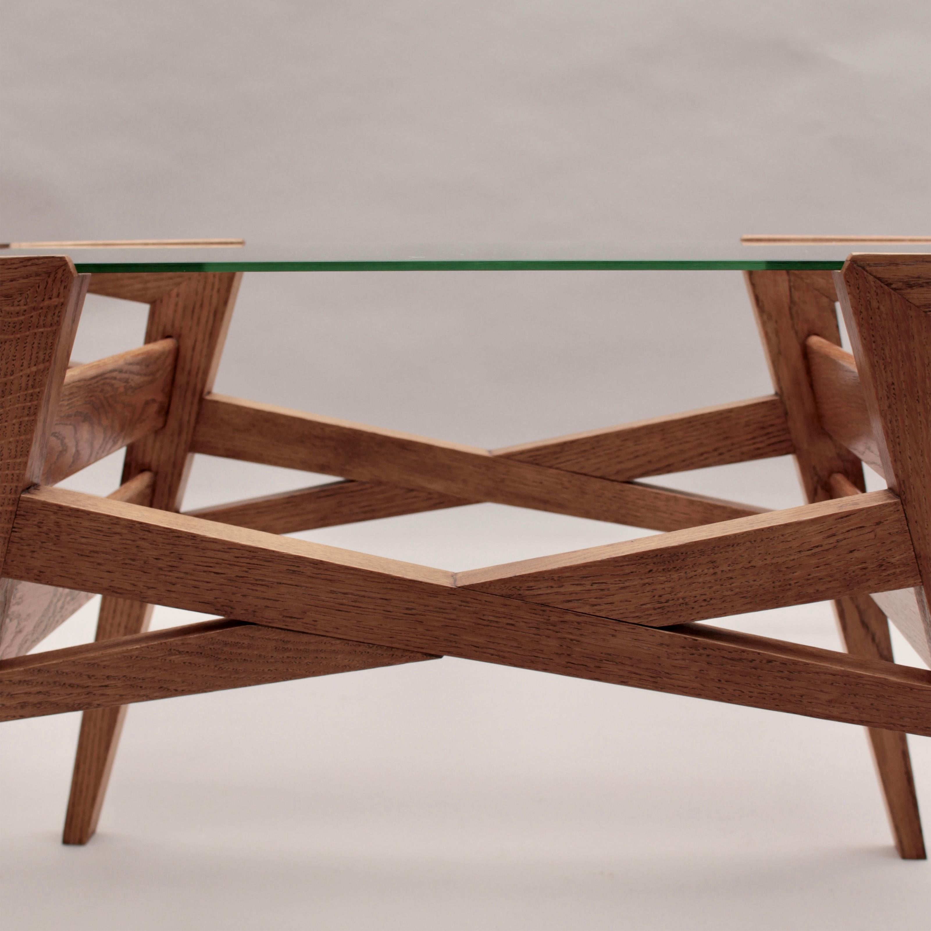 Table basse en chêne et verre des années 1950 par Maxime Old en vente 6
