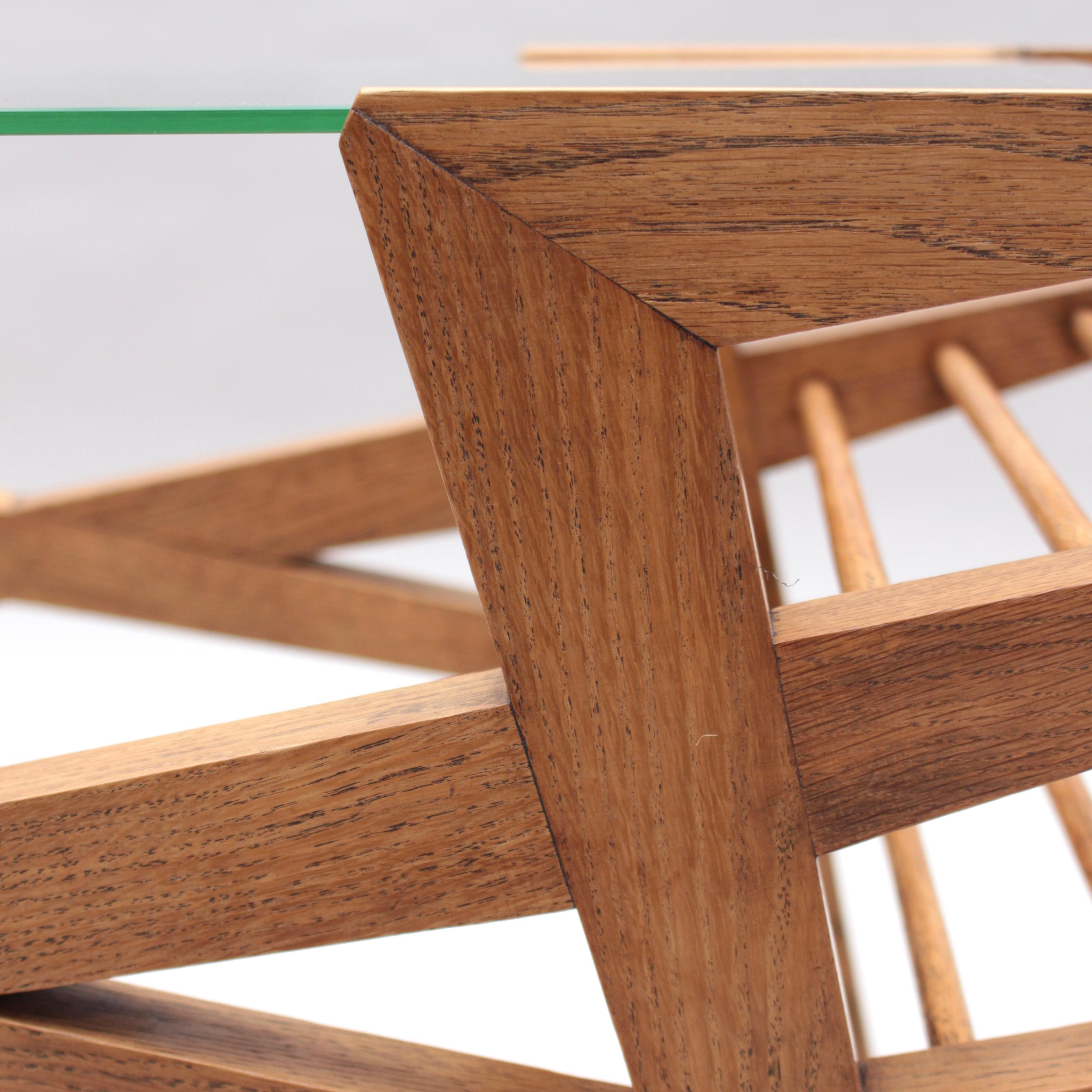 Table basse en chêne et verre des années 1950 par Maxime Old en vente 9