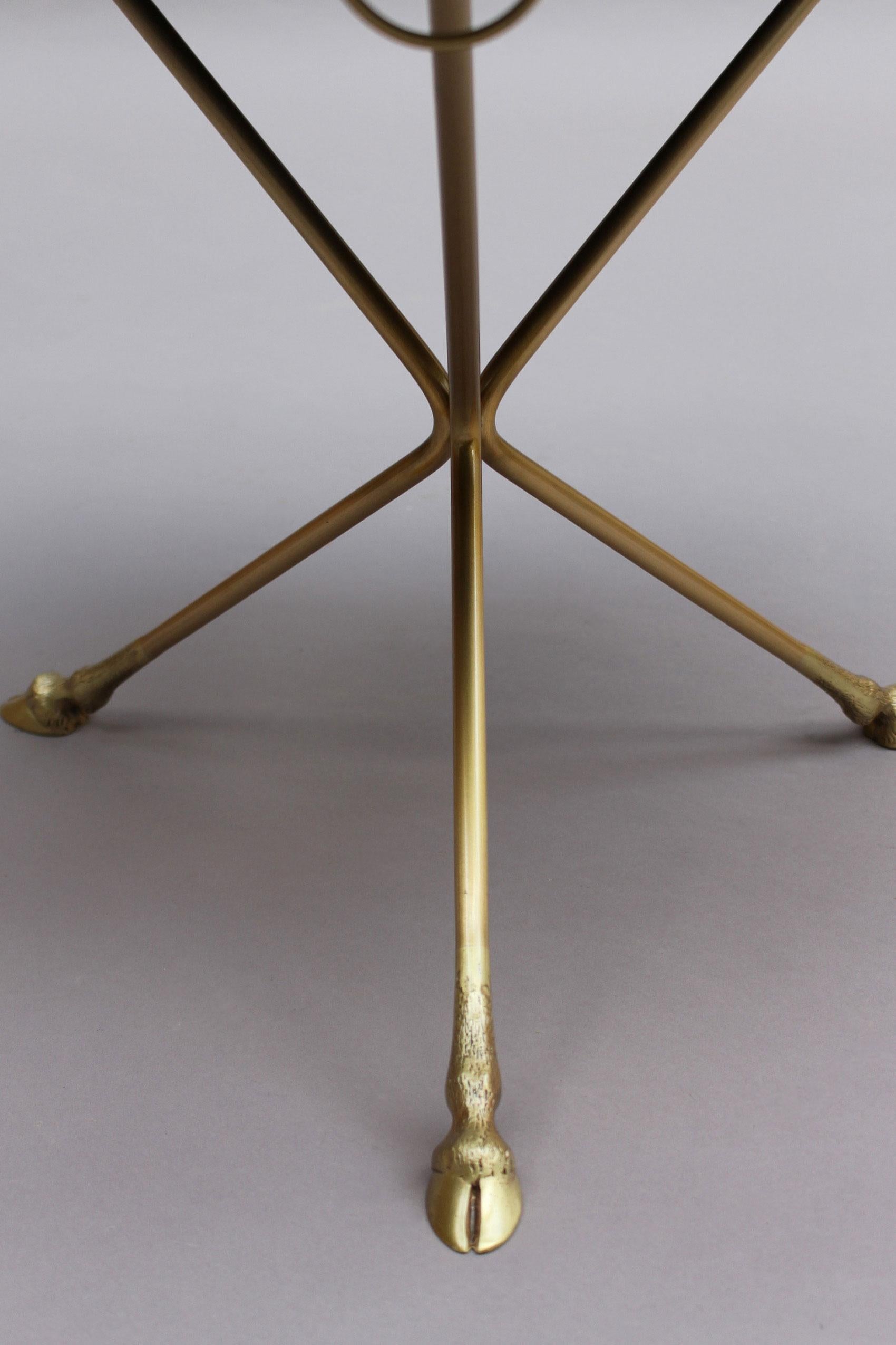 Fine French 1950s Opaline Top Side Table with a Bronze Base 5