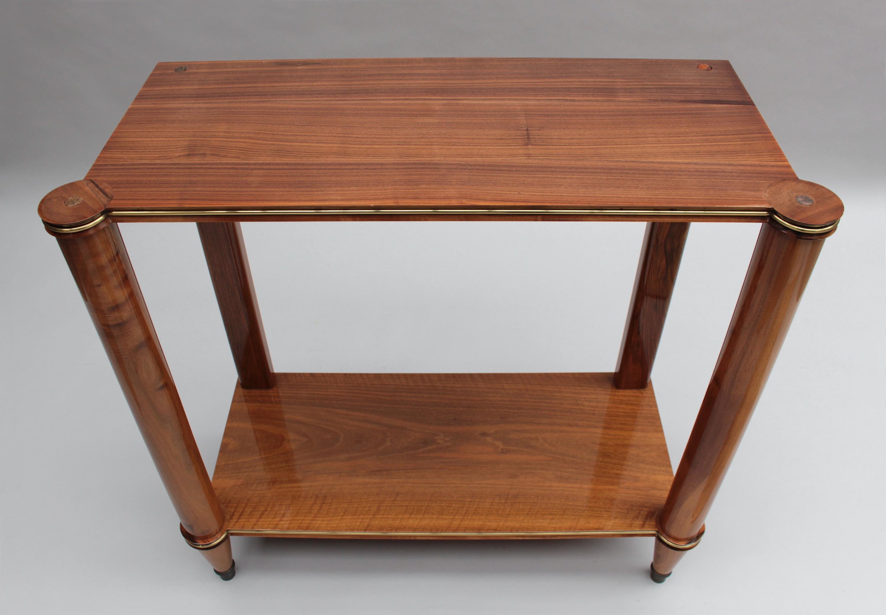 Fine French 1950s Two-Tiered Walnut Console  For Sale 8