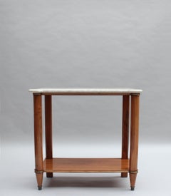 Fine French 1950s Two-Tiered Walnut Console