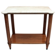 Fine French 1950s Two-Tiered Walnut Console 