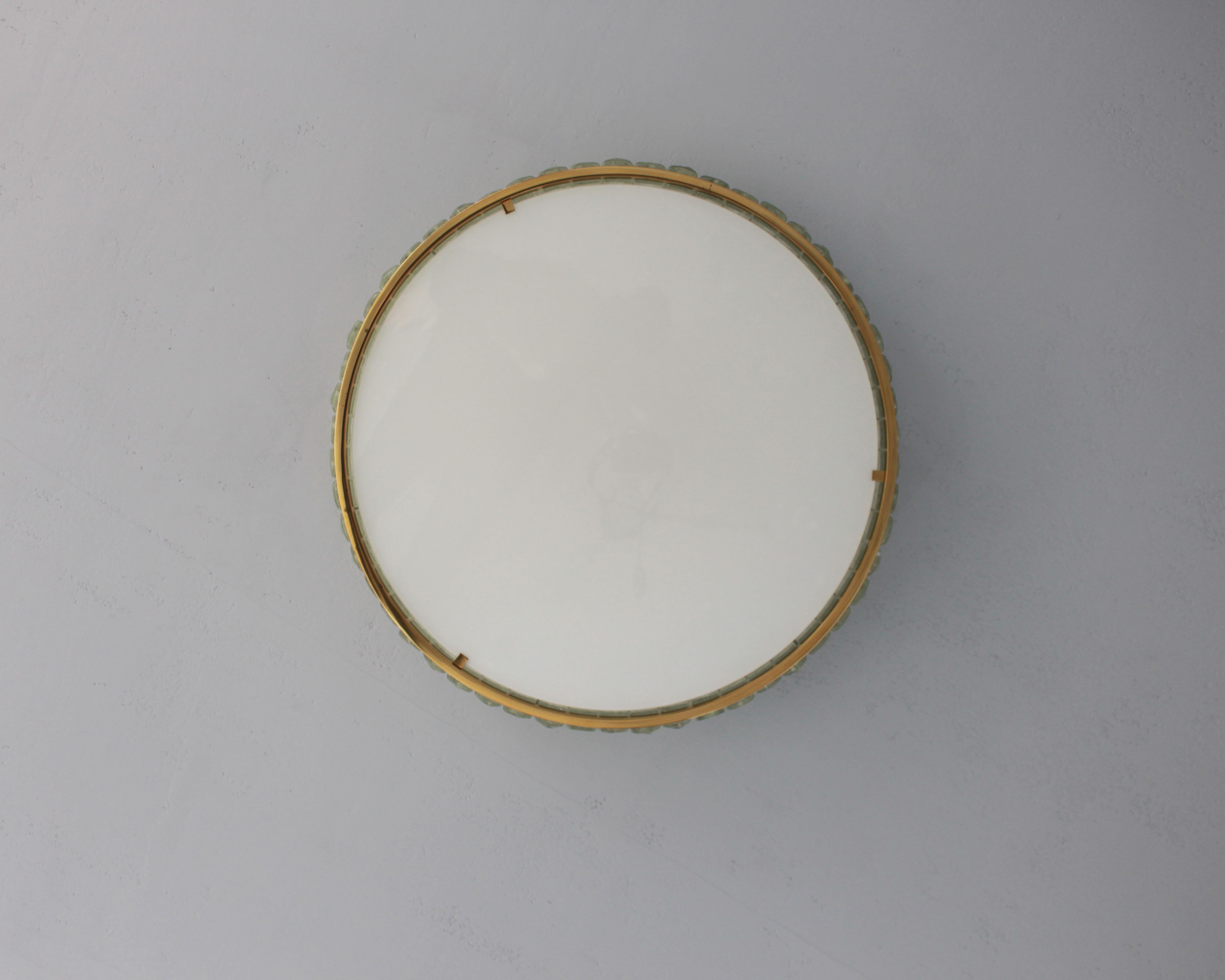 Monture affleurante en laiton et verre 