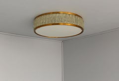 Fine French 1970s Brass and Glass "Queen's Necklace" Flush Mount by Perzel