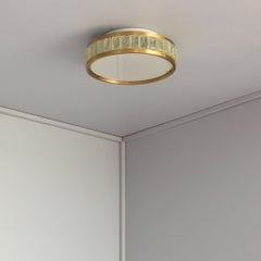 Fine French 1970s Brass and Glass "Queen's Necklace" Flush Mount by Perzel