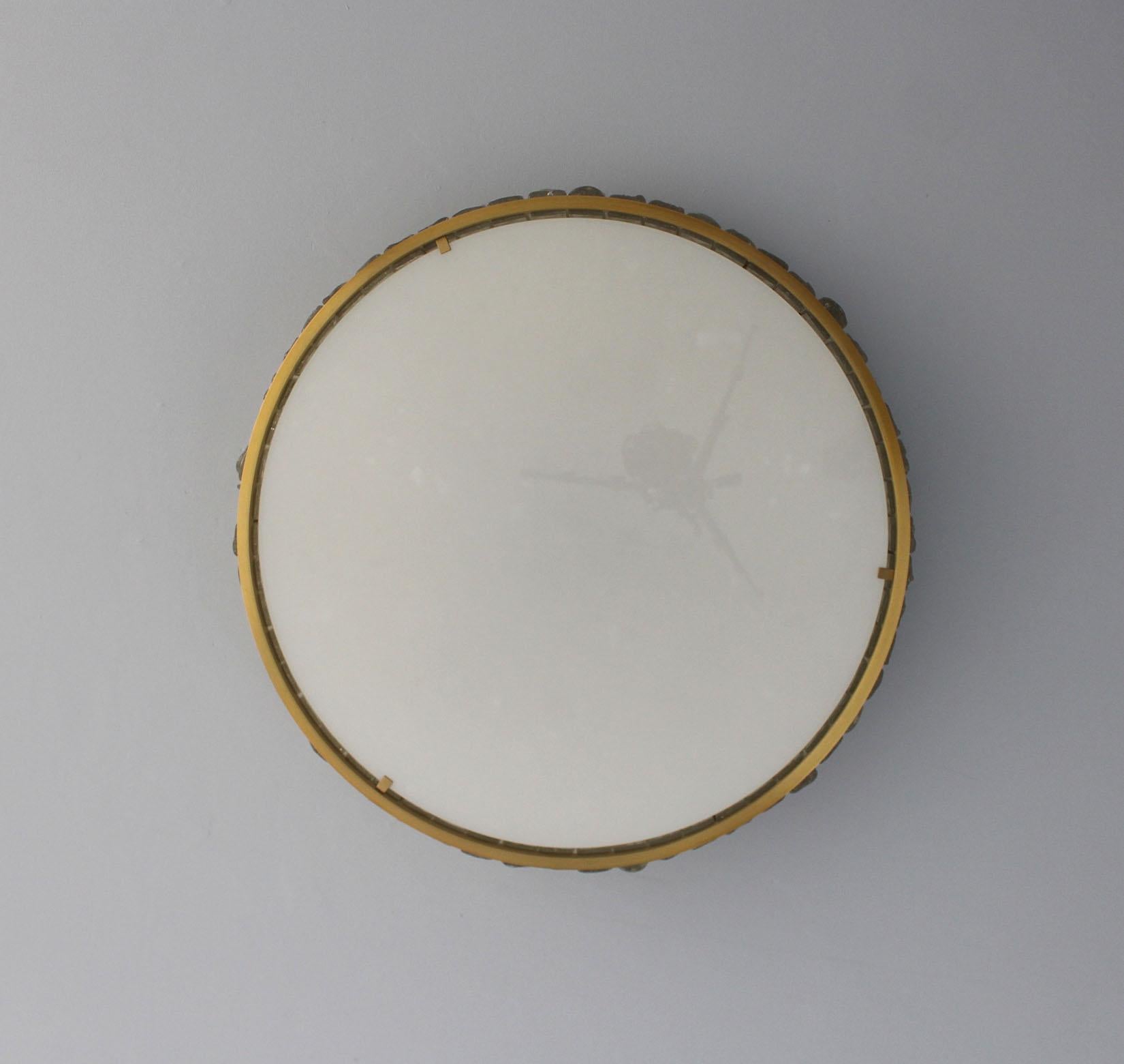 Fine French 1970s Brass and Glass 