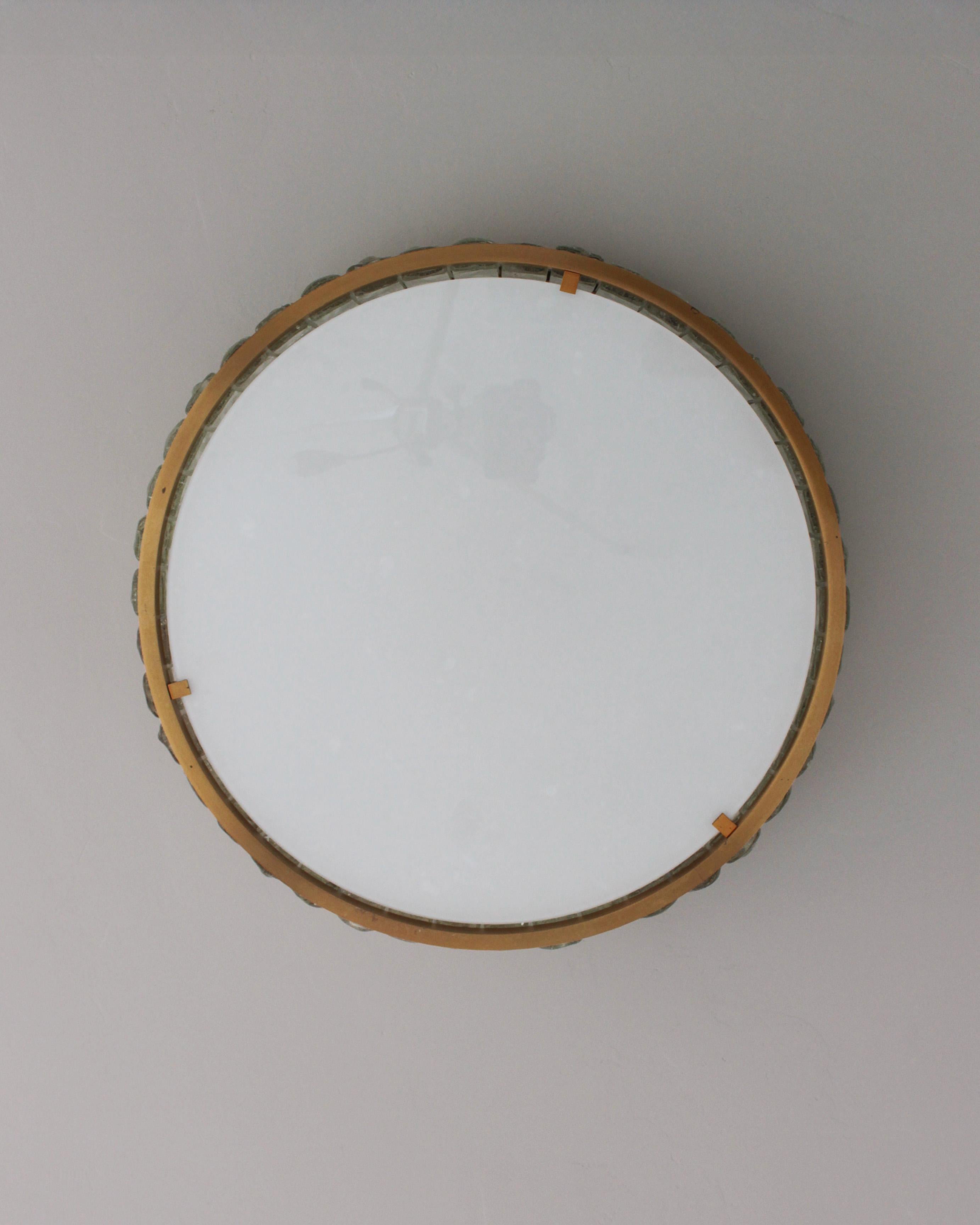 Monture affleurante en laiton et verre 