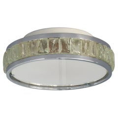 Französische Deckenleuchte "Halskette der Königin" aus Chrom und Glas von Perzel, 1970er Jahre