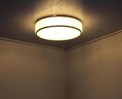 Feine französische 1970er Nickel und Glas "Queen's Necklace" Flush Mount von Perzel