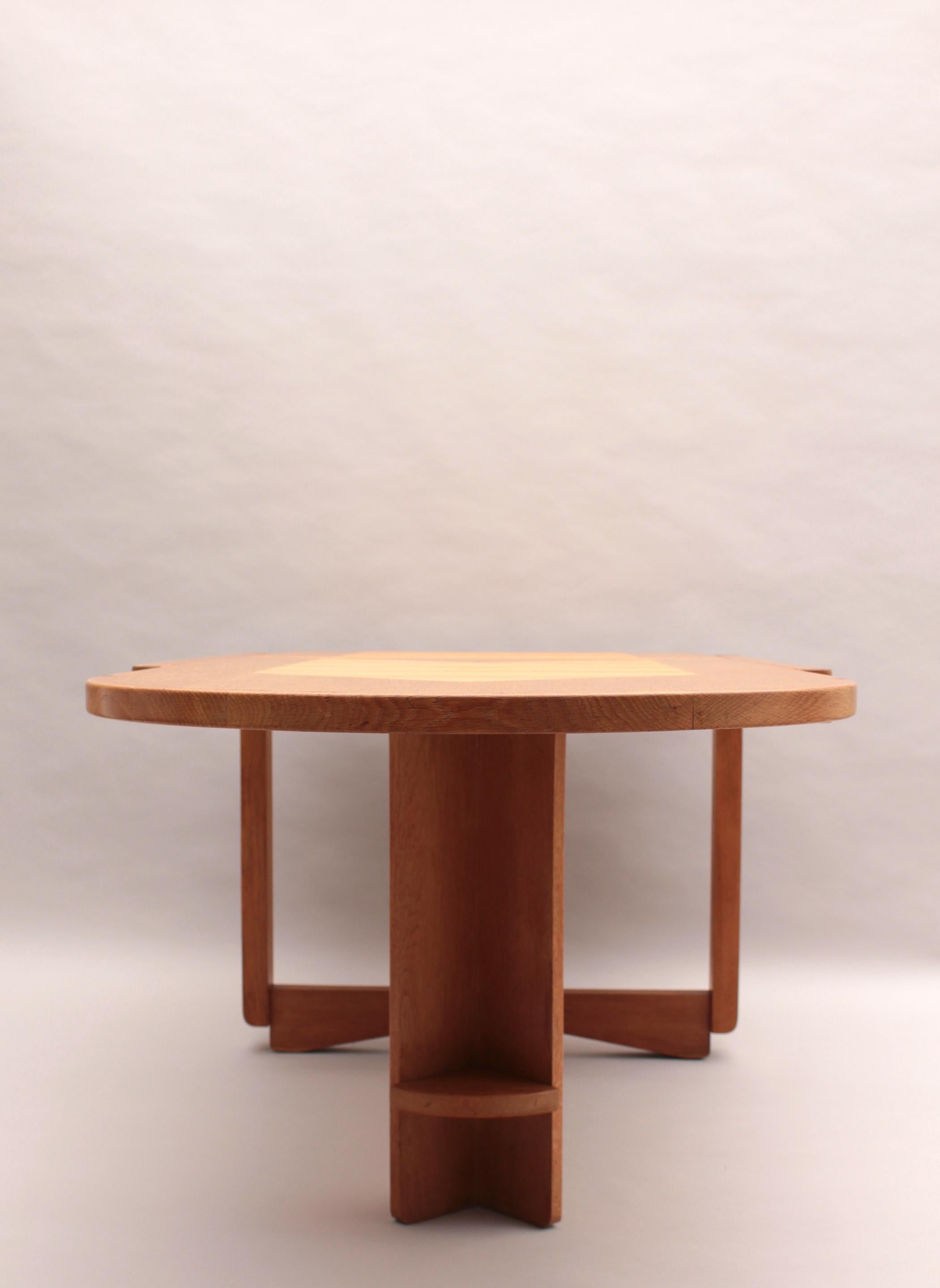 Fine French 1970s Oak Folding Table by Guillerme & Chambron 5