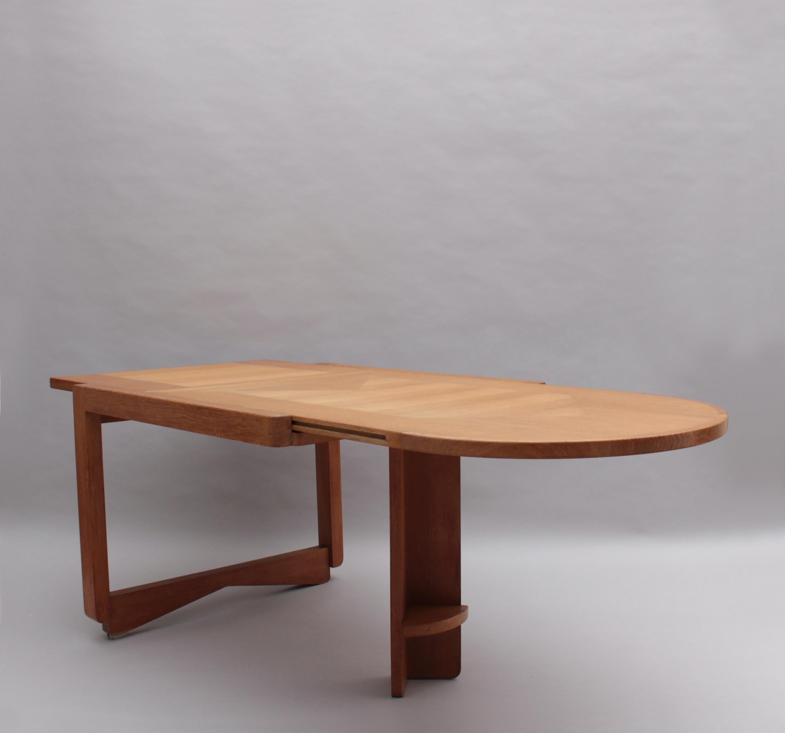 Fine French 1970s Oak Folding Table by Guillerme & Chambron 2