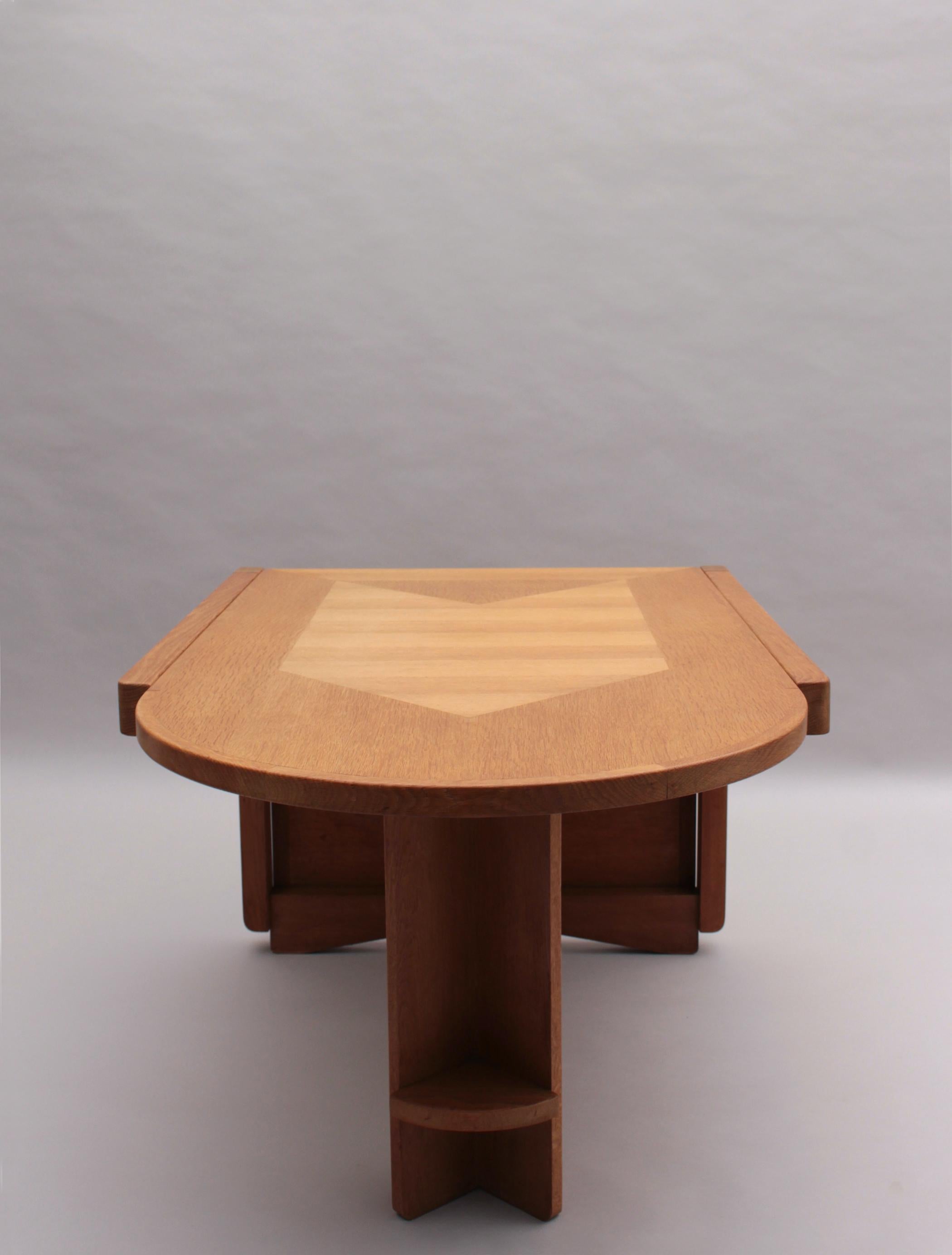 Fine French 1970s Oak Folding Table by Guillerme & Chambron 3