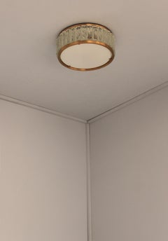 Fine French 1970's Brass and Glass "Queens Necklace" Flush Mount by Perzel