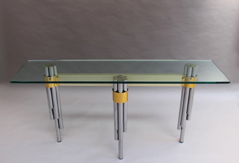 Fine French 1970s Sofa Table / Console by Philippe Jean For Sale 2