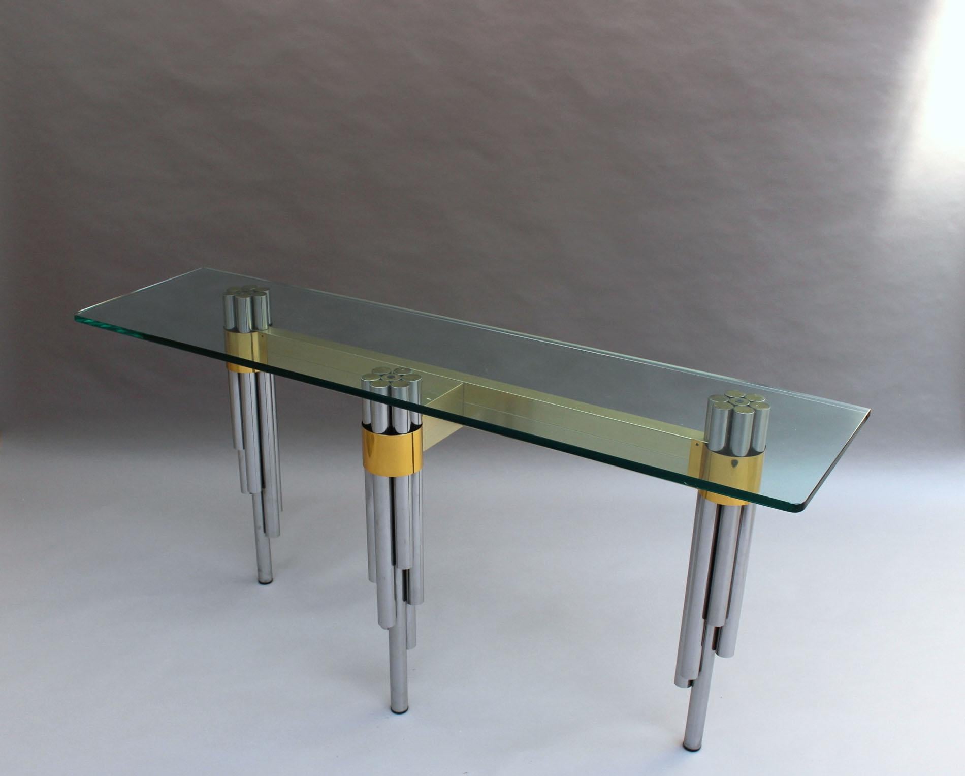 Fine French 1970s Sofa Table / Console by Philippe Jean For Sale 3
