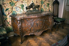 Fine And Rare French Carved Marble-Top Commode