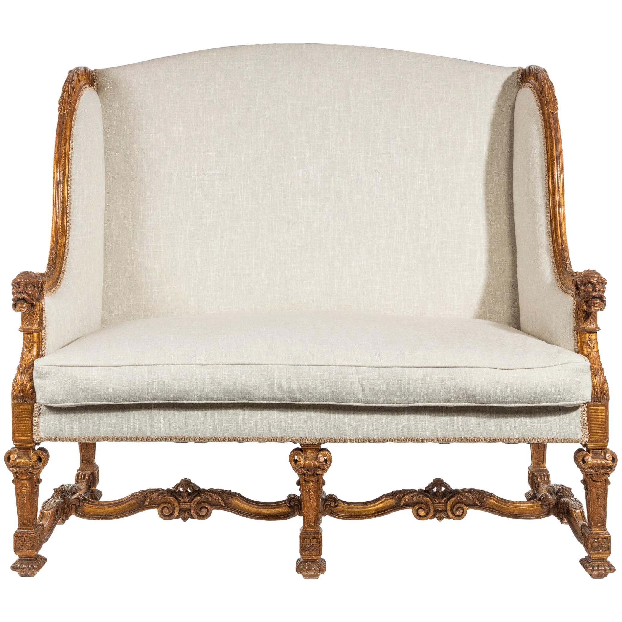 Fine French 19th Century Gilt Louis XIV Style Sofa / Canape