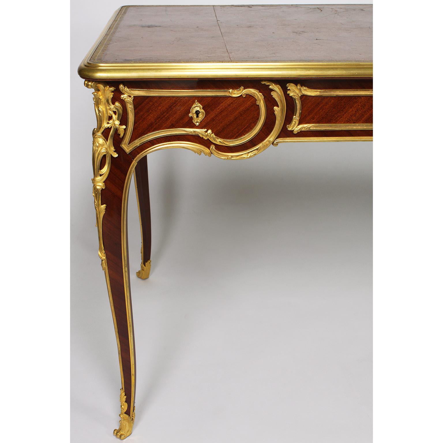 Fine French 19th Century Louis XV Style Bureau Plat Cartonnier, Antoine Krieger For Sale 5