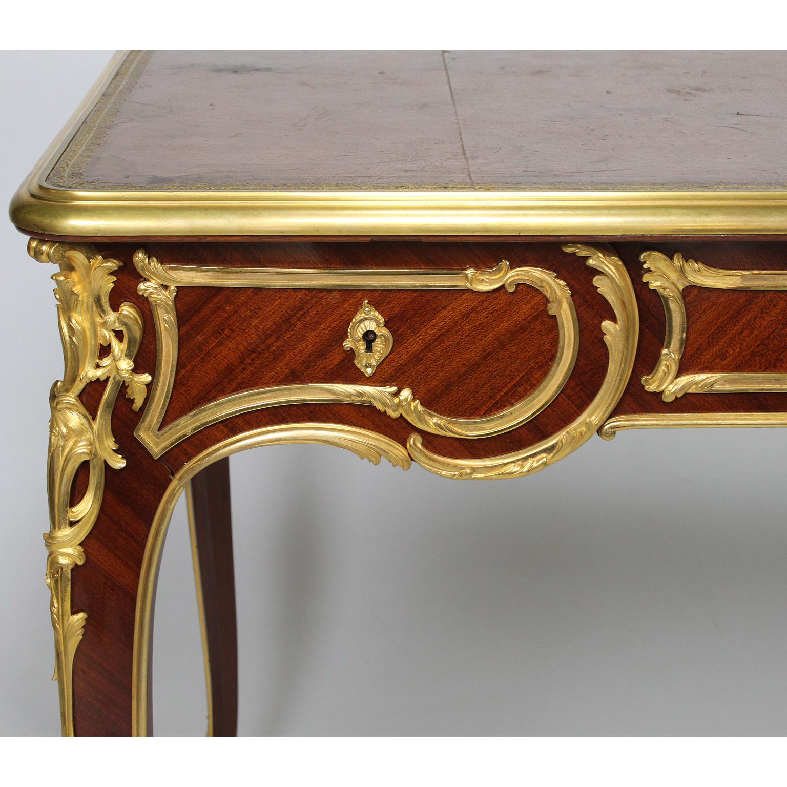Fine French 19th Century Louis XV Style Bureau Plat Cartonnier, Antoine Krieger For Sale 6