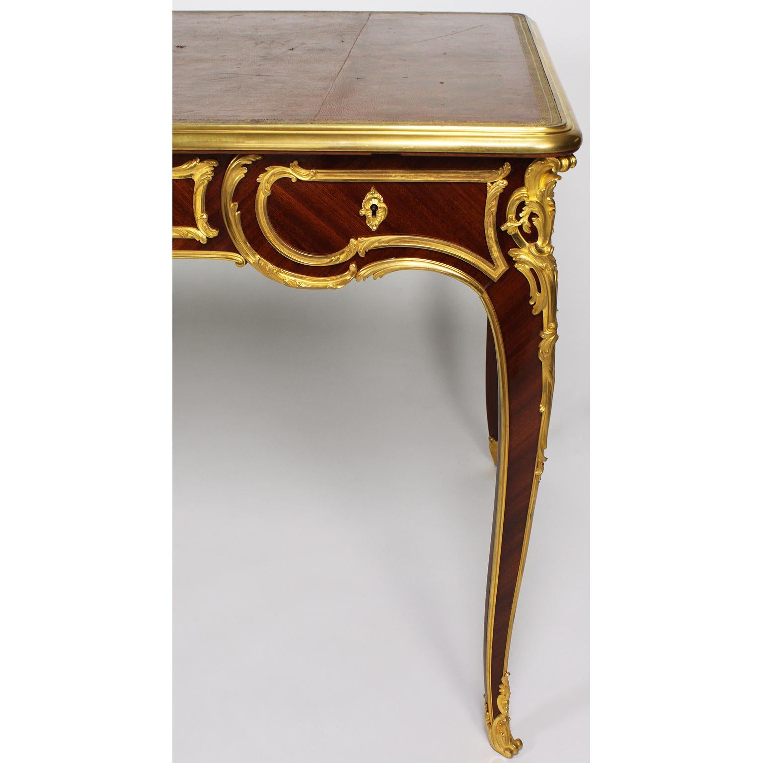 Fine French 19th Century Louis XV Style Bureau Plat Cartonnier, Antoine Krieger For Sale 7