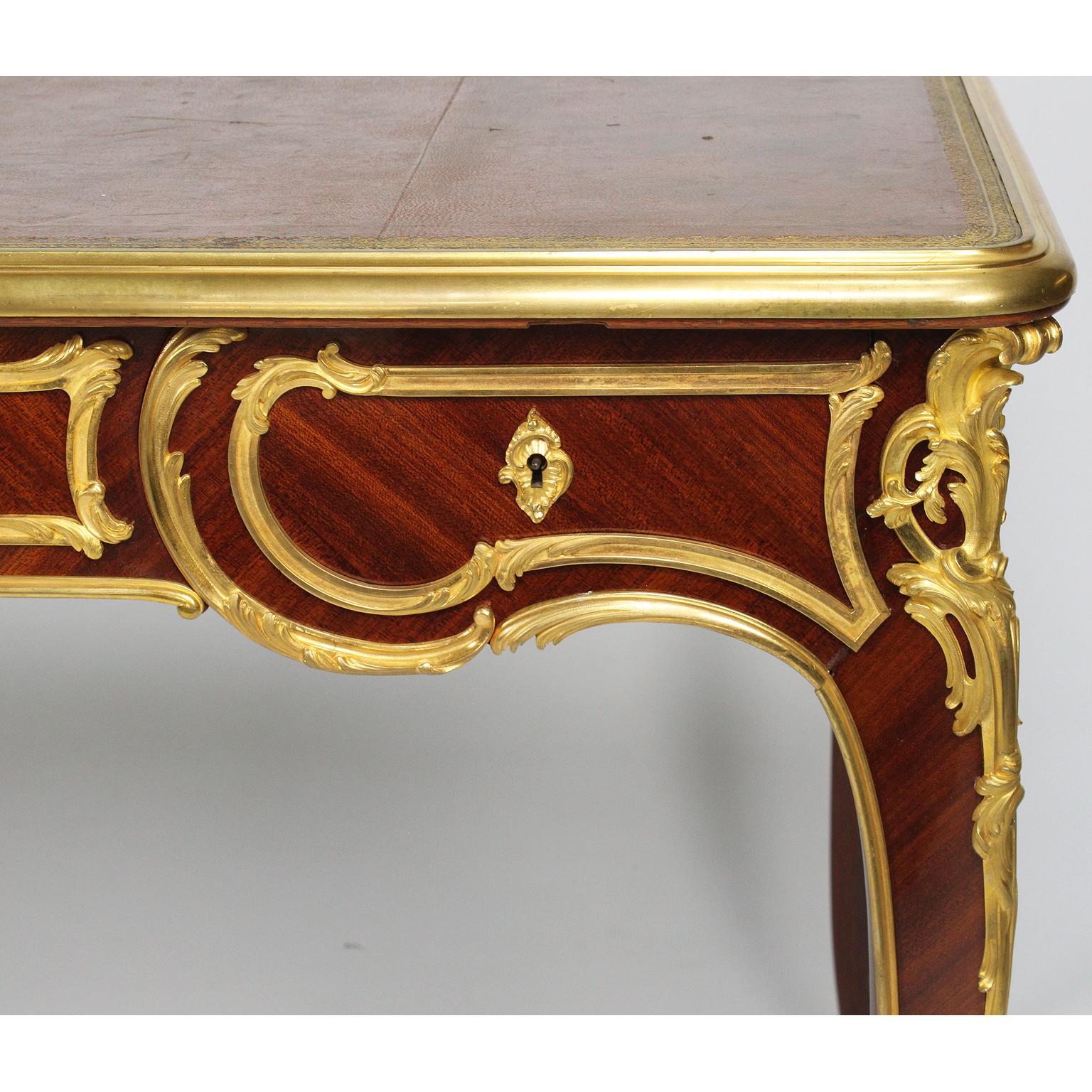 Fine French 19th Century Louis XV Style Bureau Plat Cartonnier, Antoine Krieger For Sale 8
