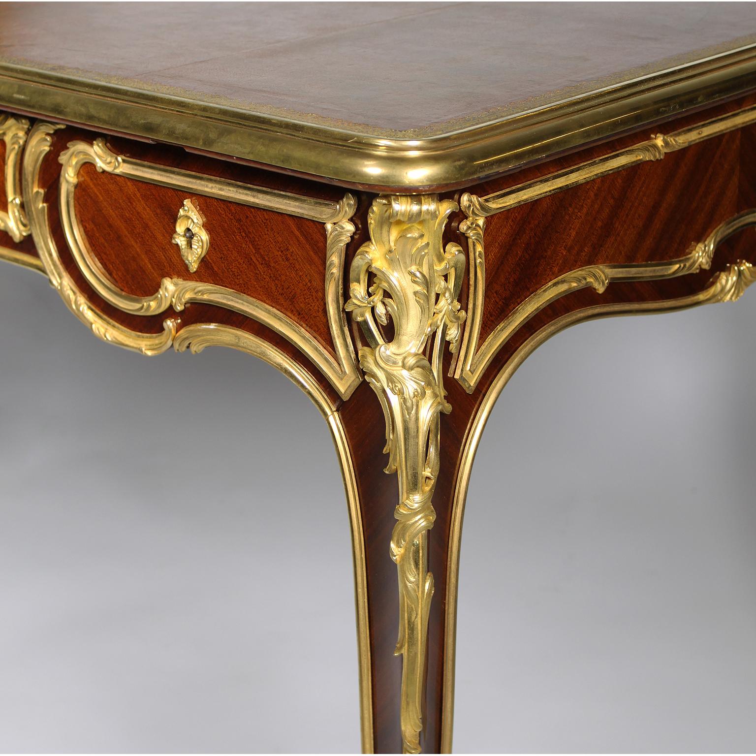 Fine French 19th Century Louis XV Style Bureau Plat Cartonnier, Antoine Krieger For Sale 9