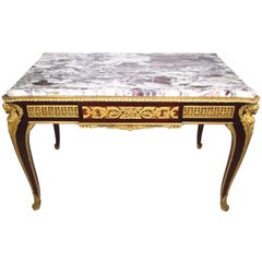 Fine French 19th Century Louis XV Style Ormolu Mounted Center Table, Attr Millet