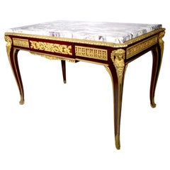 Fine French 19th Century Louis XV Style Ormolu Mounted Center Table, Attr Millet