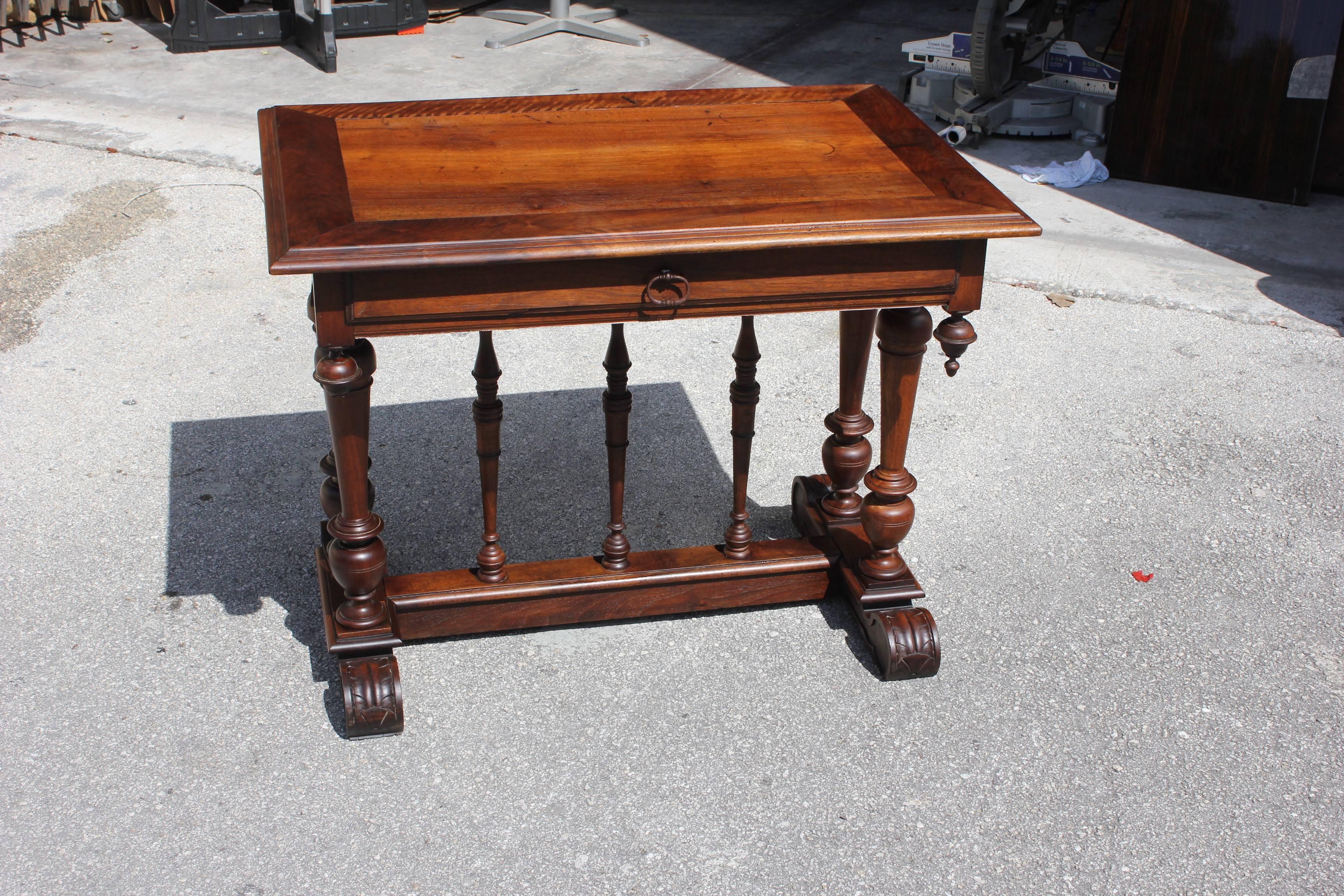 Fine French 19th Century Renaissance Revival Writing Table or Console Table 9