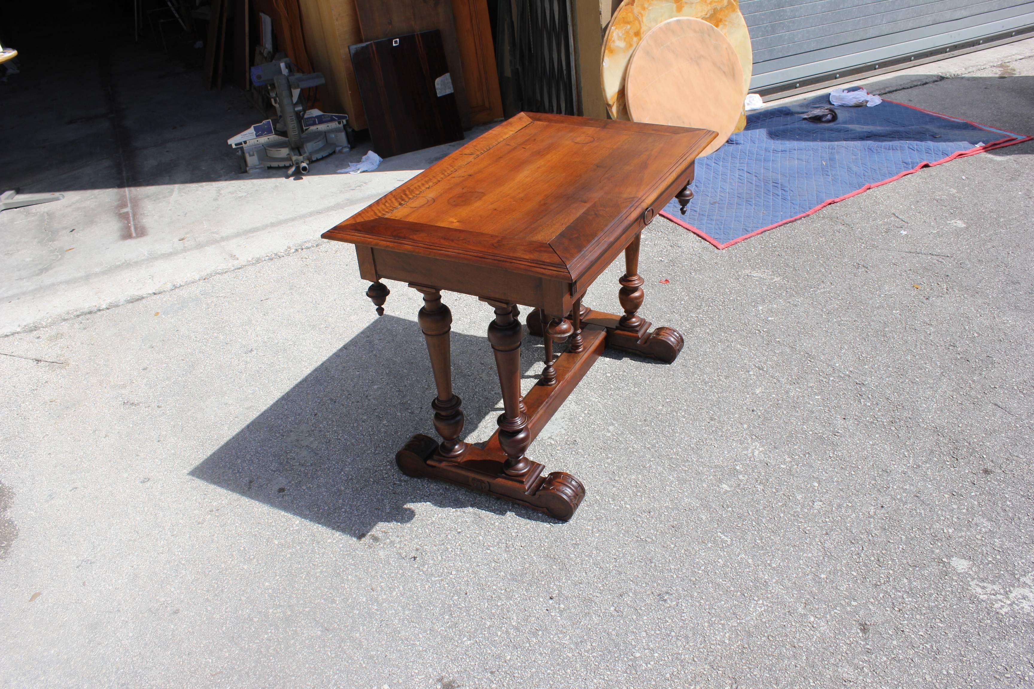Wood Fine French 19th Century Renaissance Revival Writing Table or Console Table