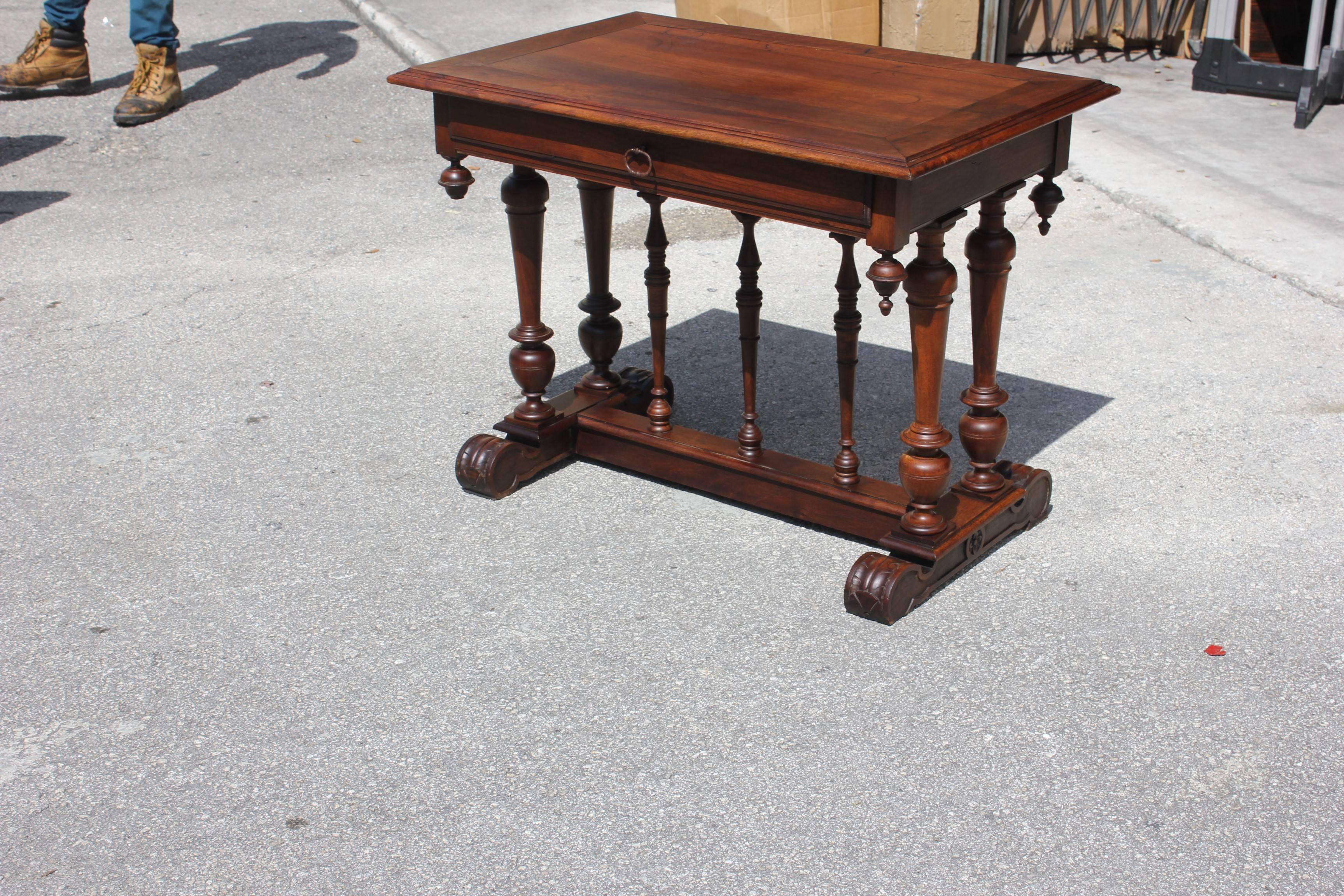 Fine French 19th Century Renaissance Revival Writing Table or Console Table 4