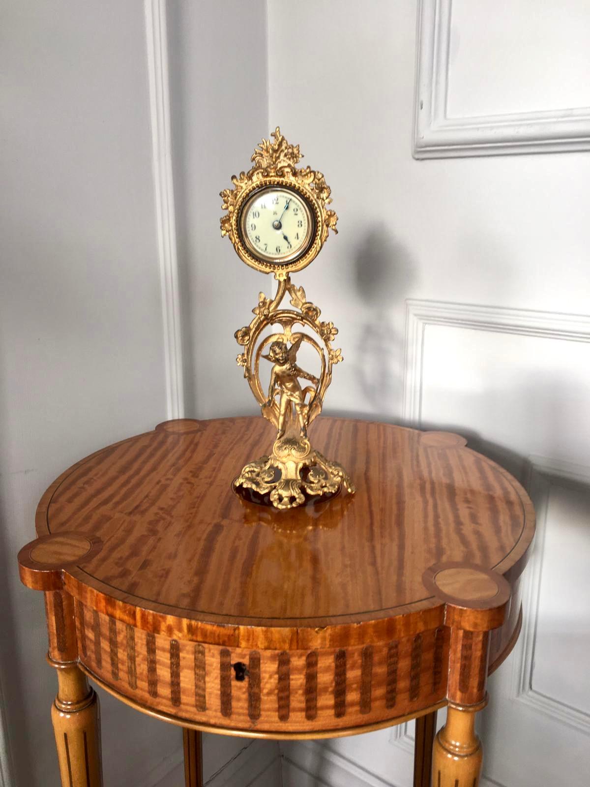 Gilt Fine French Antique 19th Century Ornate Gilded Clock