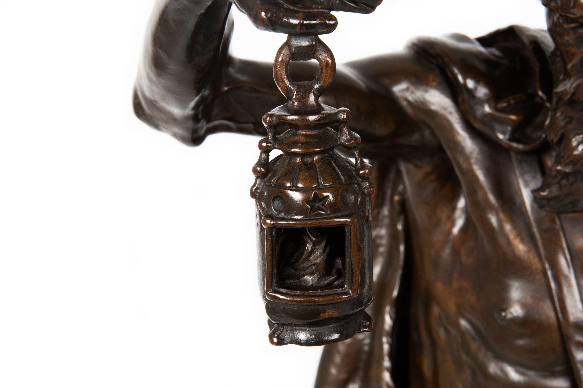 Fine French Antique Bronze Sculpture “Diogenes” by Claudius Marioton 4