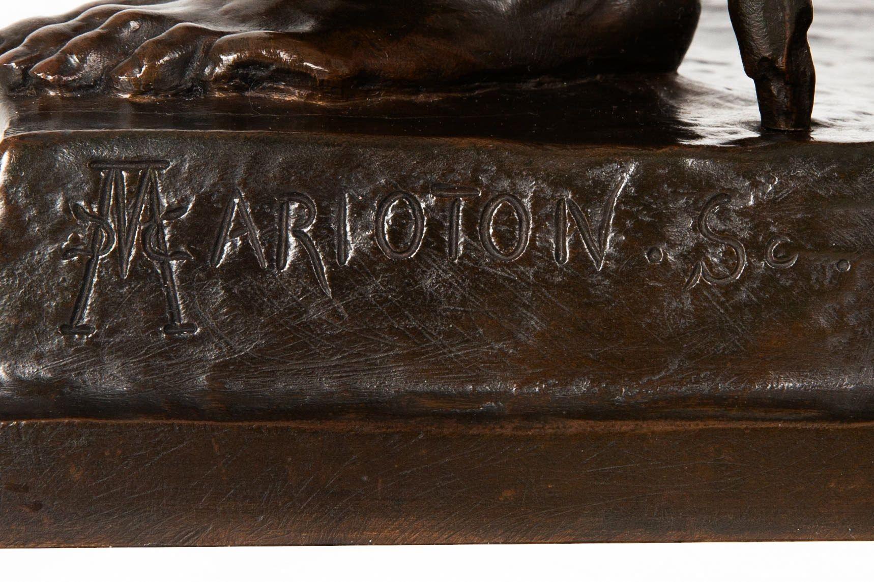 Fine French Antique Bronze Sculpture “Diogenes” by Claudius Marioton 5