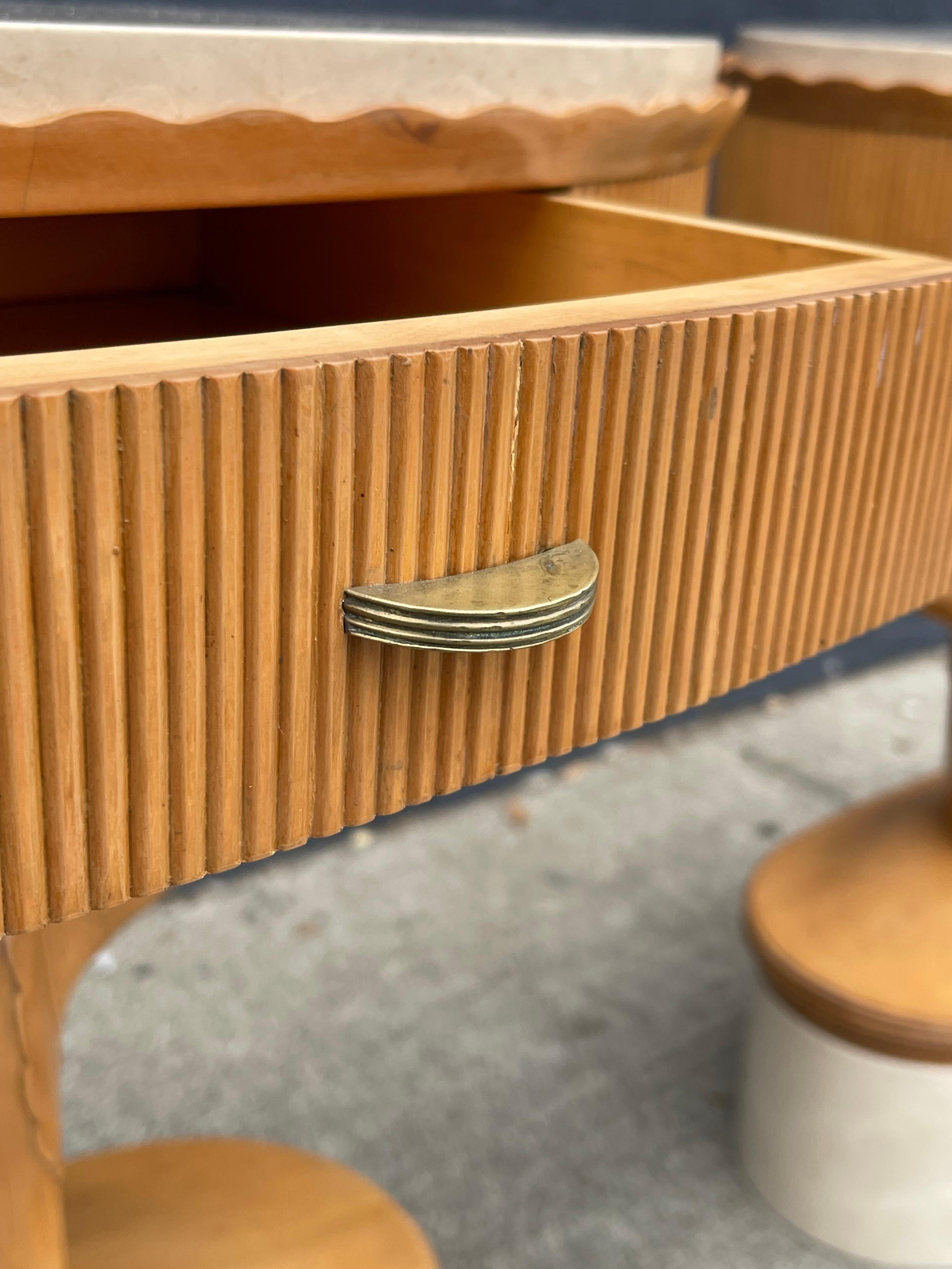 Fine French Architectural Art Deco Side Tables in Style of T. H. Robsjohn-Gibbin For Sale 6
