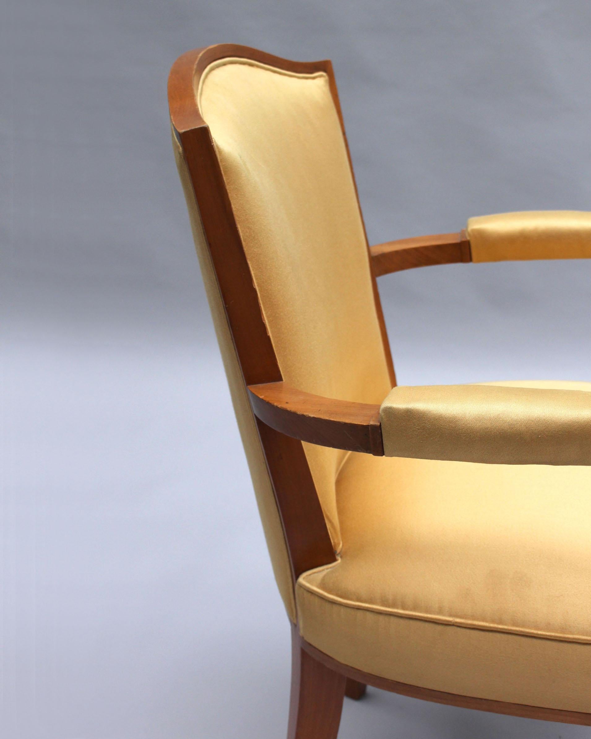 Tessuto Poltrona francese Art Deco di Leleu in vendita