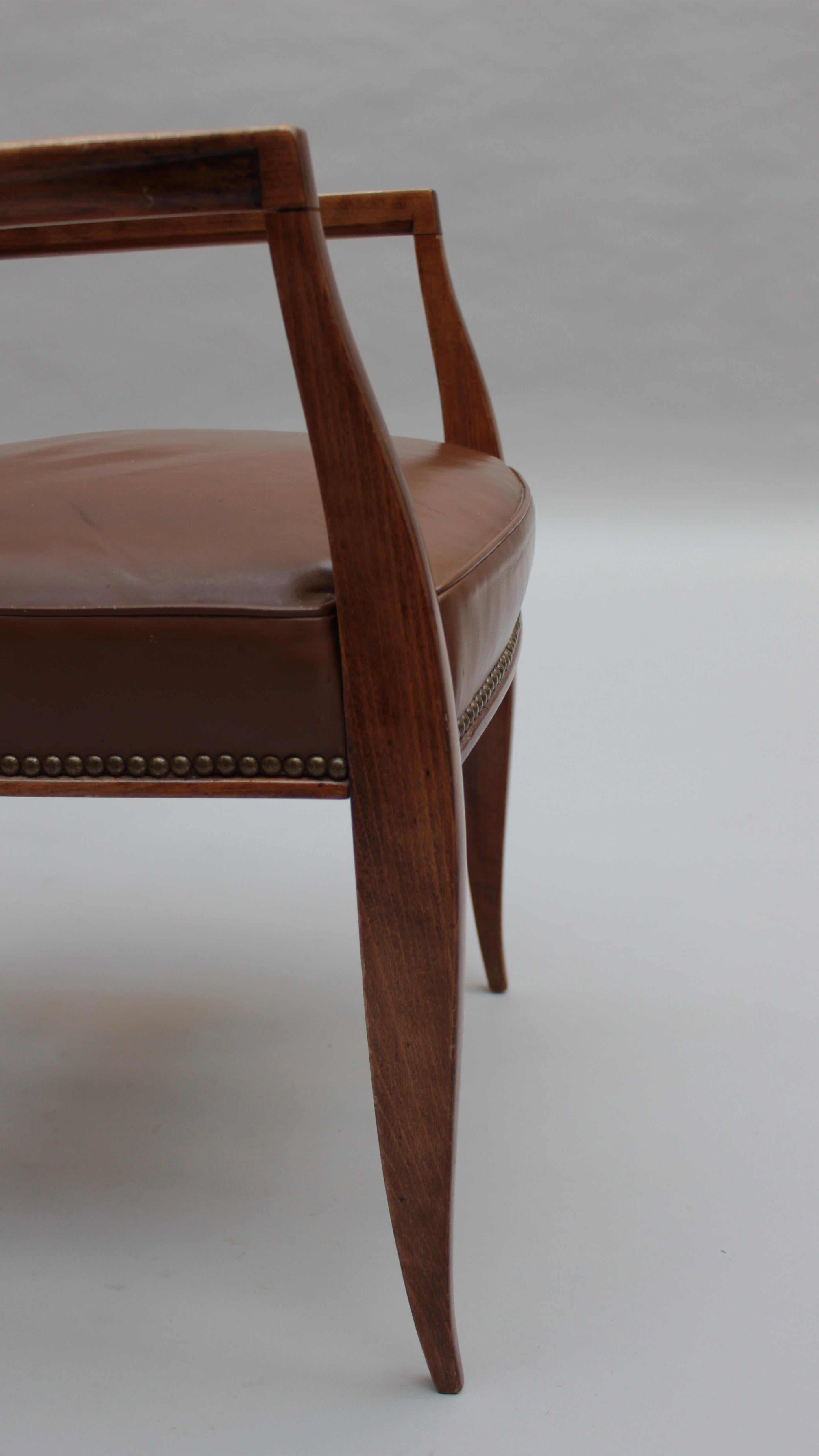 Fine French Art Deco Beech Wood Desk Chair For Sale 6