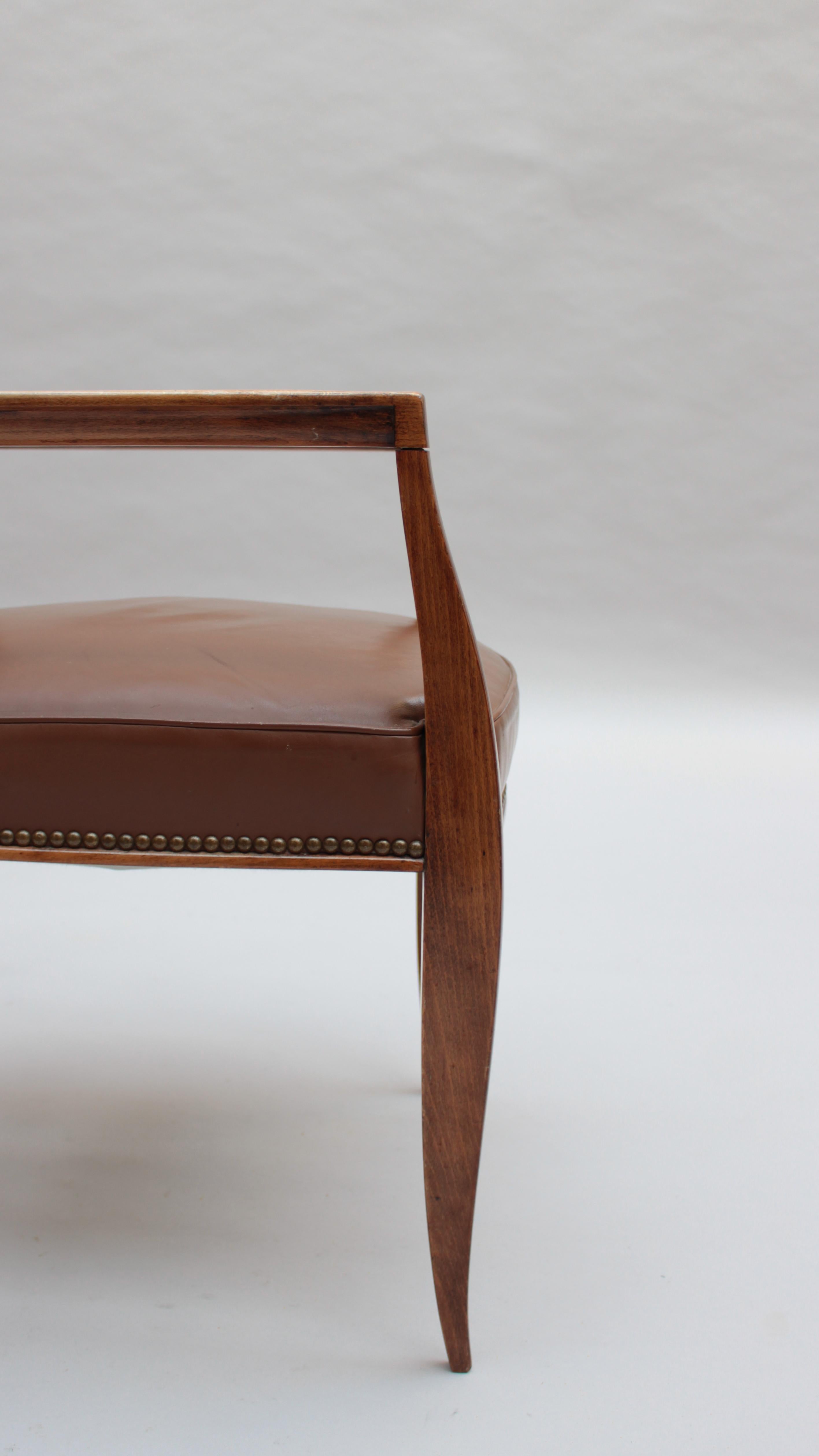 Fine French Art Deco Beech Wood Desk Chair For Sale 7