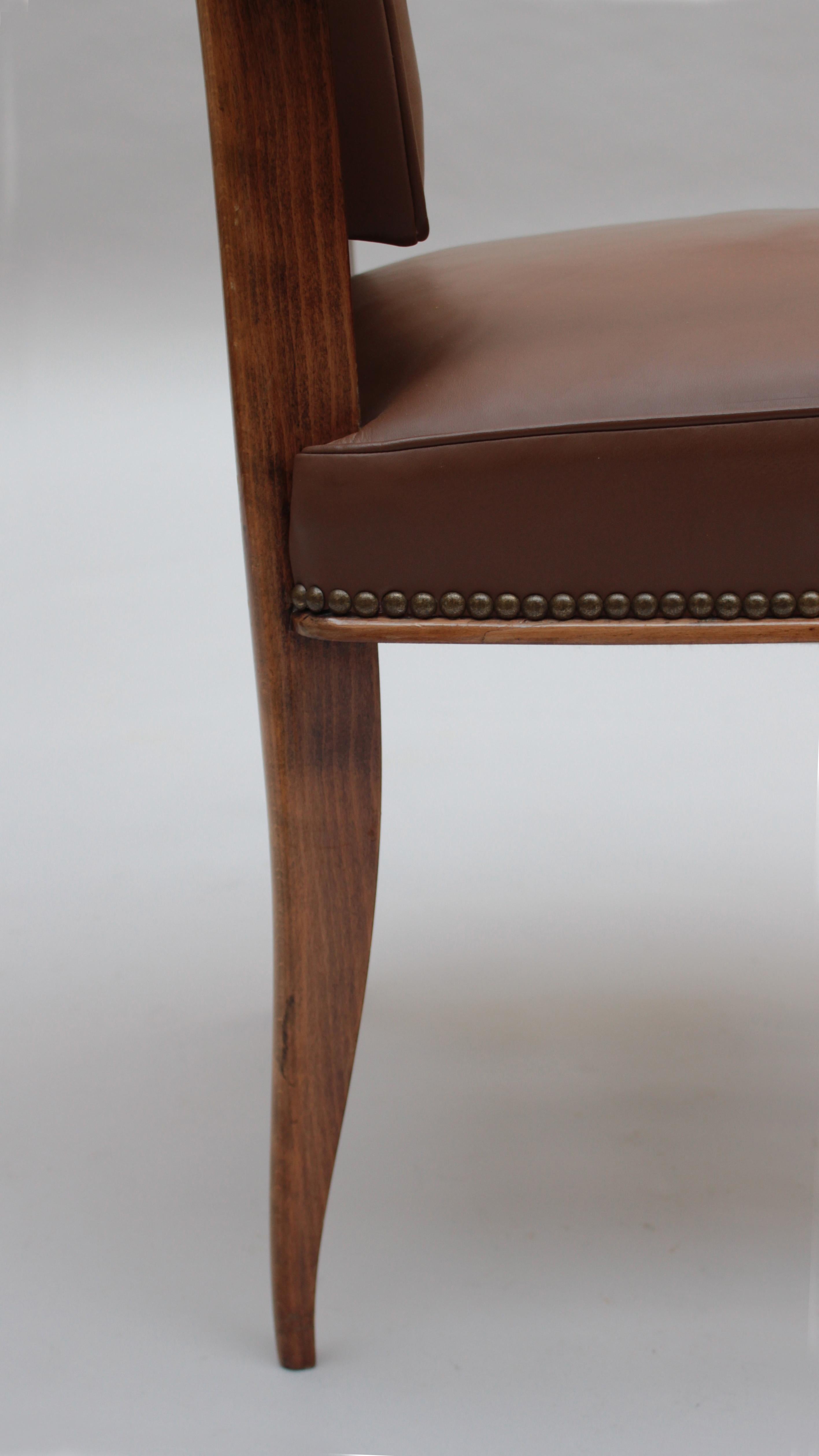 Fine French Art Deco Beech Wood Desk Chair For Sale 8