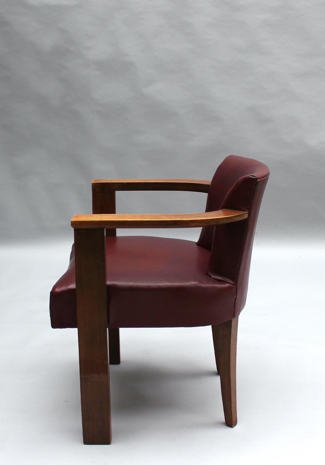 Mid-20th Century Fine French Art Deco Beech Wood Desk Chair For Sale