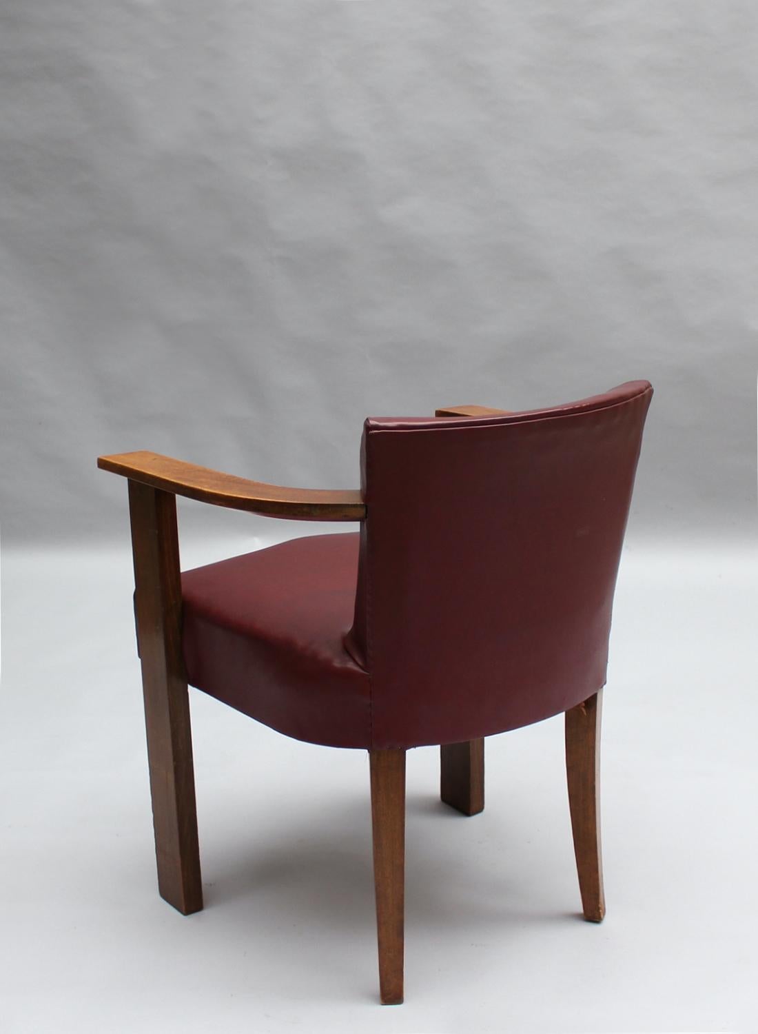 Milieu du XXe siècle Chaise de bureau en bois de hêtre Art déco français en vente